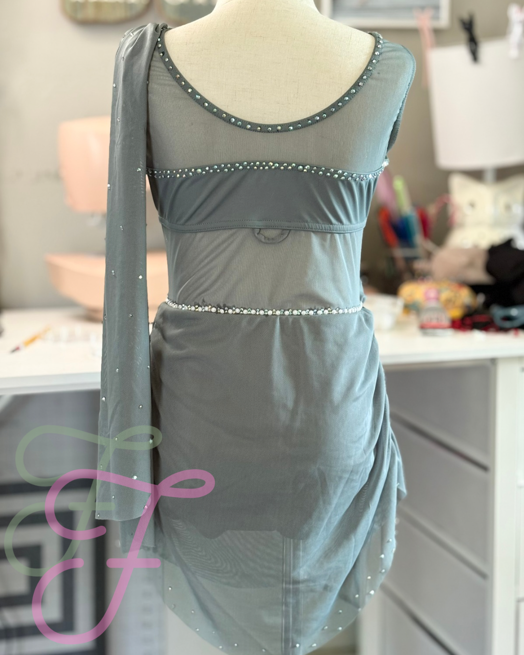 Sage Green Lyrical Dance Costume Child 10/12