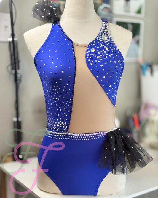 Royal Blue and Black jazz/contemporary dance costume AA base size women’s small