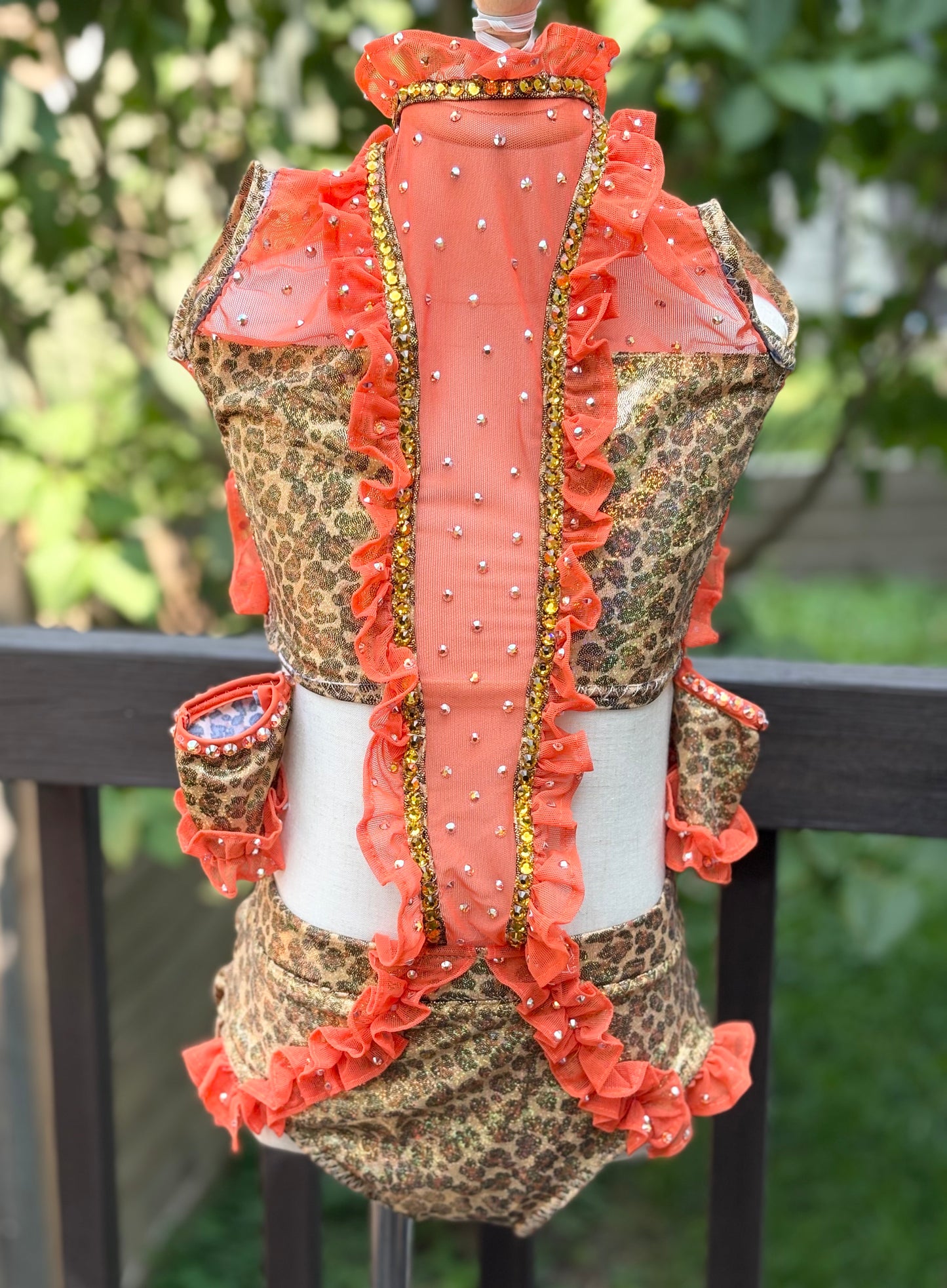 Orange Leopard Print Bespoke Costume (Pre-owned) Child M/L