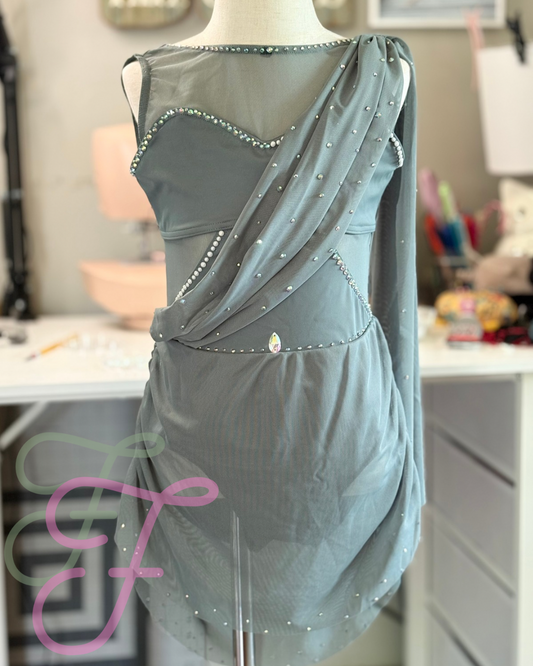 Sage Green Lyrical Dance Costume Child 10/12