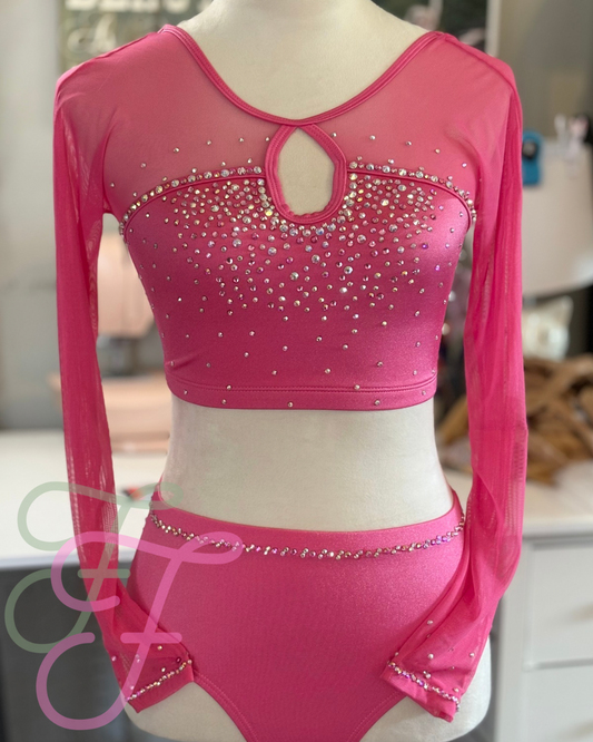 Pink Semi Custom Lyrical Dance Costume - Size Adult Small
