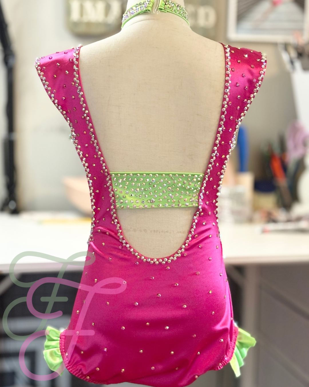 Hot Pink and Neon Green Jazz Costume Child M/L
