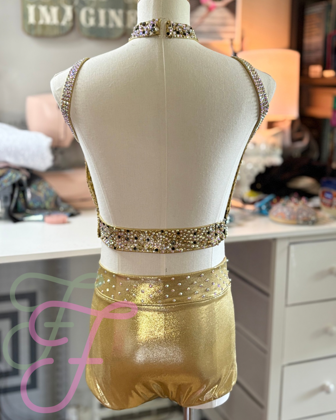 Gold Fully Custom Jazz/Acro/Contemporary Costume CXL / AXS