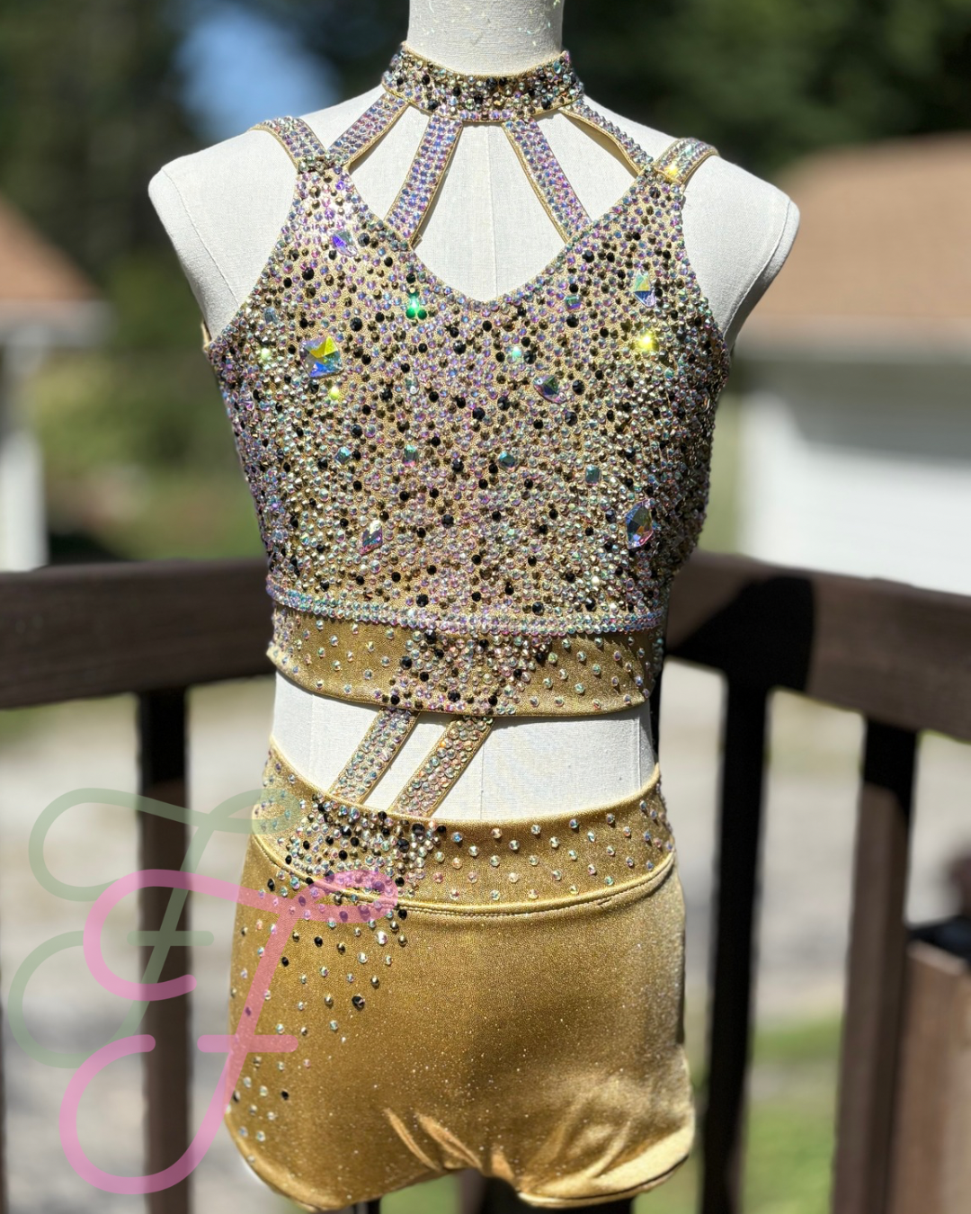 Gold Fully Custom Jazz/Acro/Contemporary Costume CXL / AXS