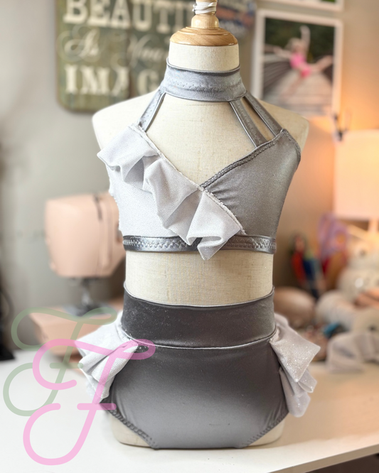 Silver 2 Piece Ruffle Base - Made to Order