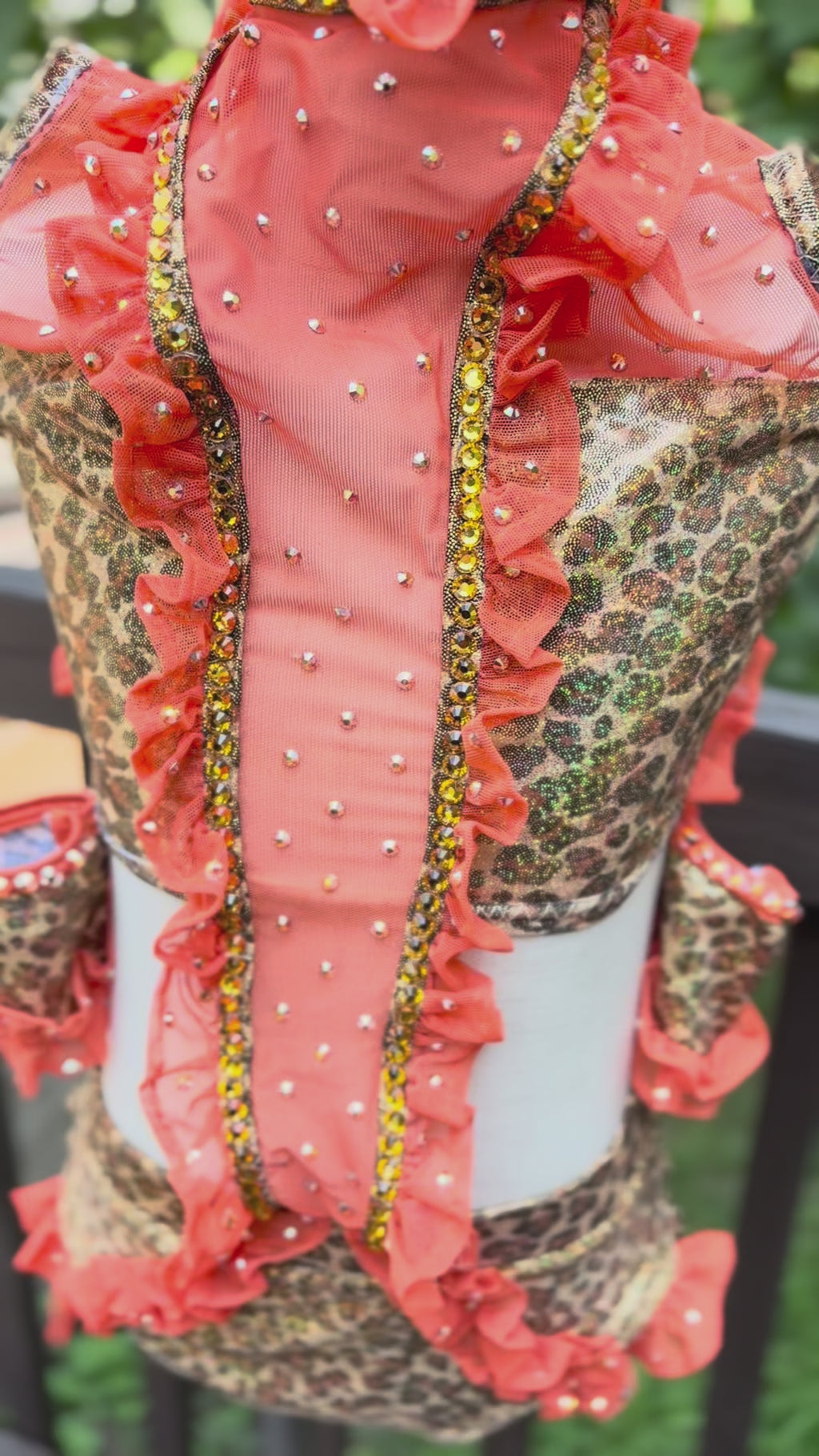 Orange Leopard Print Bespoke Costume (Pre-owned) Child M/L